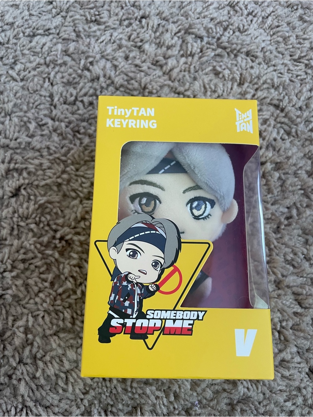 TinyTAN V Somebody Stop Me Yellow Keyring Plush BTS